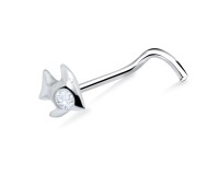 Fish Silver Curved Nose Stud NSKB-78